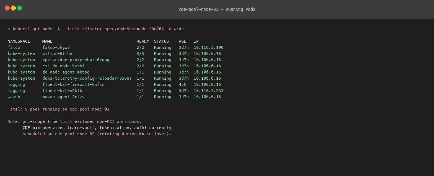 Pods corriendo en cde-pool-node-01