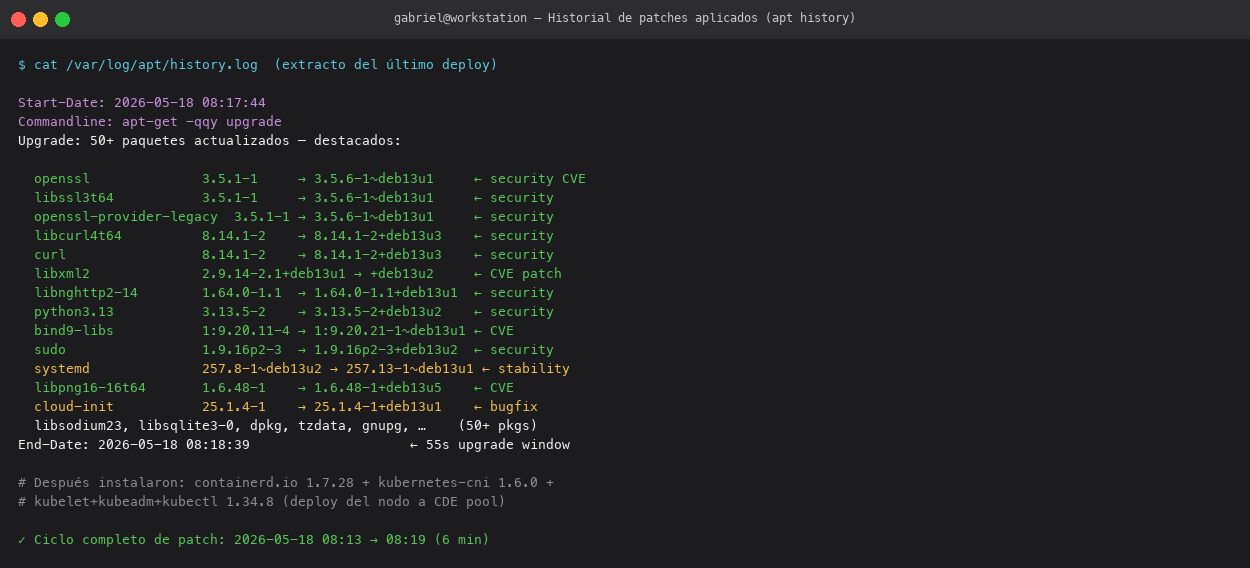 Patch history apt log