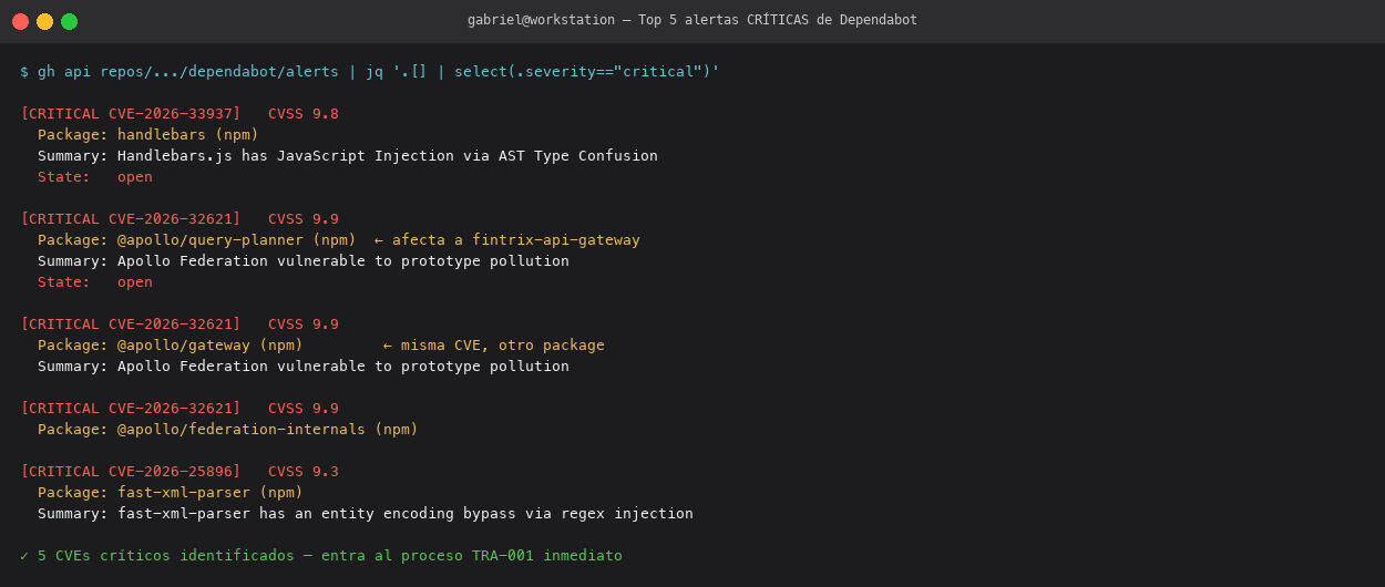 Critical Dependabot alerts