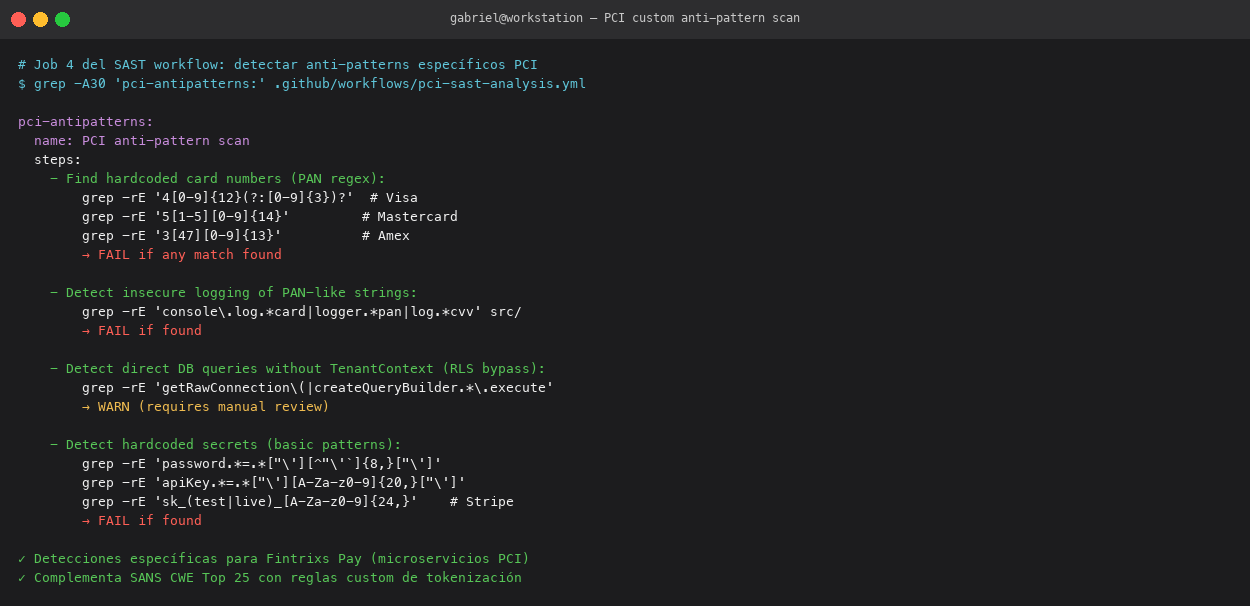 PCI anti-patterns custom scan