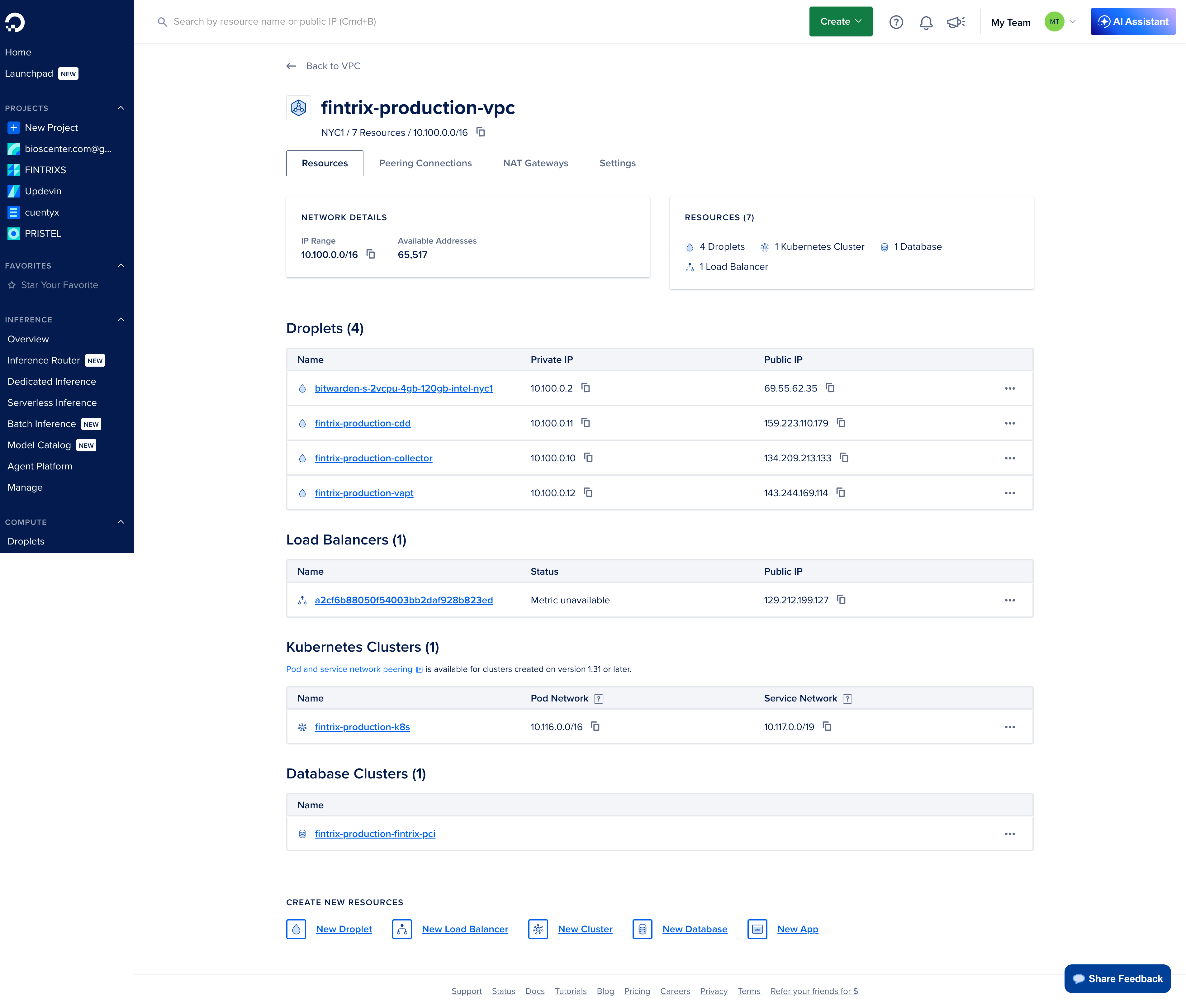 DO VPC production — 10 droplets miembros